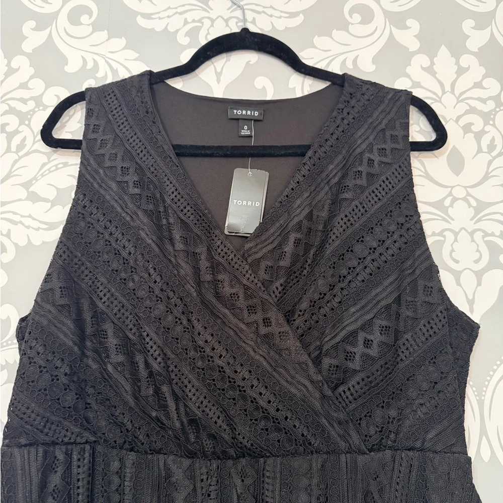 Torrid Mini Lace Handkerchief Hem Skater‎ Dress - Picture 5 of 6